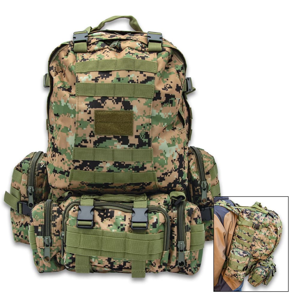 Full image of the digital camo Gear Assault Pack. image number 0